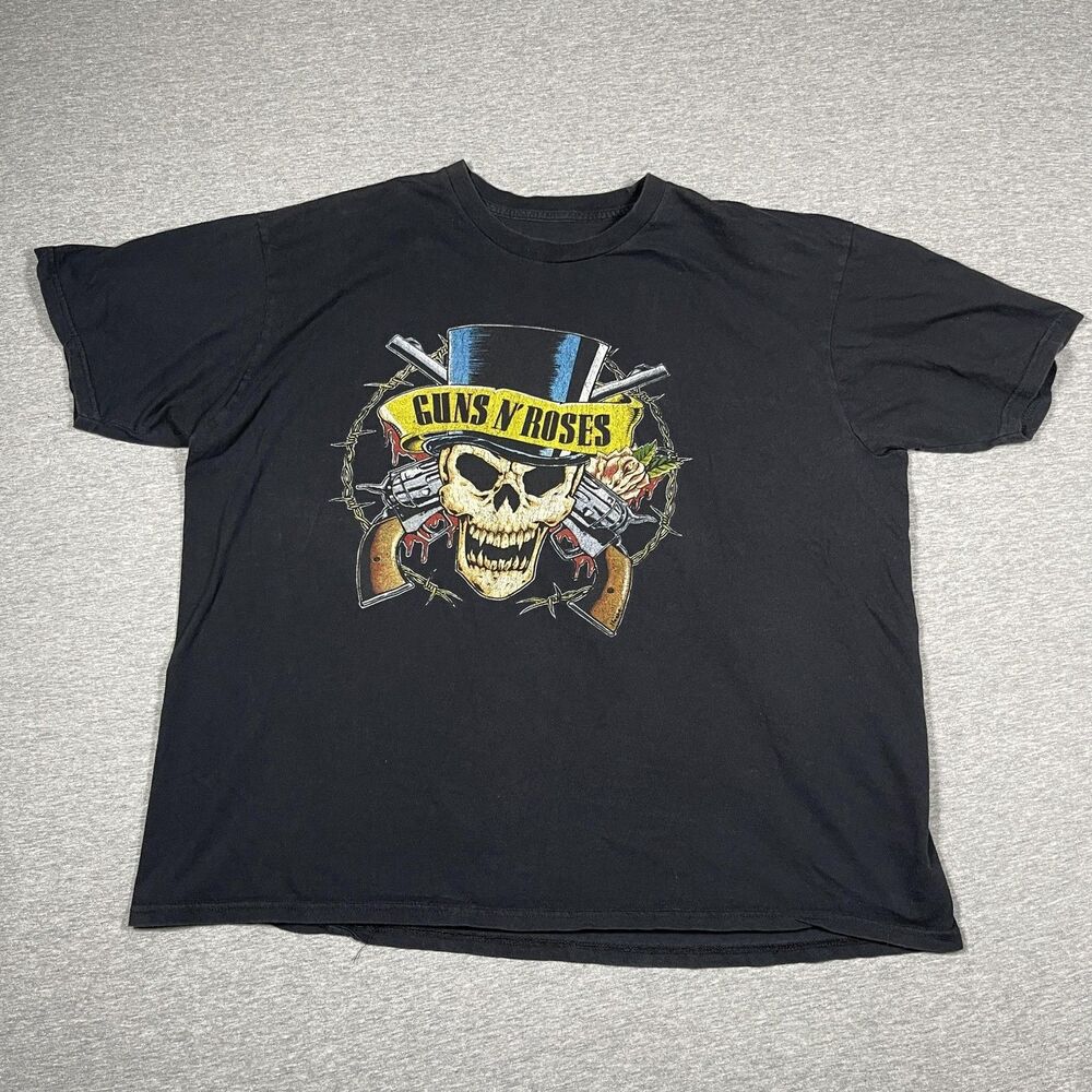 Bravado Shirt Mens 2X Black Guns N' Roses Skull Graphic Tagless Cotton